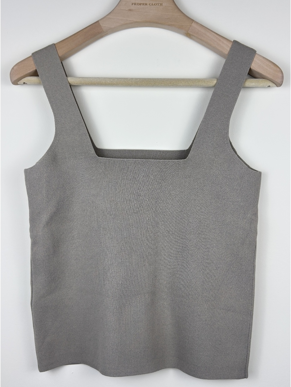 REISS Devon Square Neck Vest Top M Sage Fine Knit Sleeveless Quiet Luxury - Picture 10 of 11